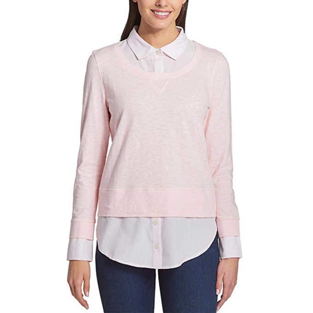Tommy Hilfiger Ladies' 2-Fer Blouse Pink (XXL)